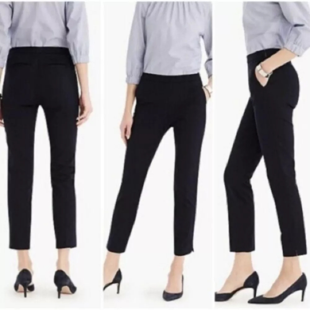 J Crew Martie Bi Stretch Cotton Pants in Black Size 4